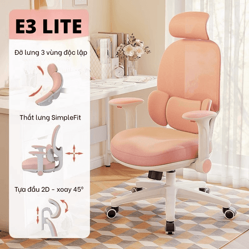 Ghe Cong Thai Hoc Manson E3 Lite Mau Hong