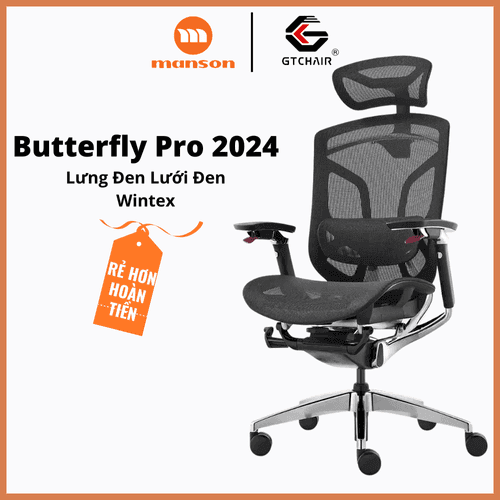 'Ghe Cong Thai Hoc Dvary Butterfly Luoi - Den Pro 2024 (Standard)'