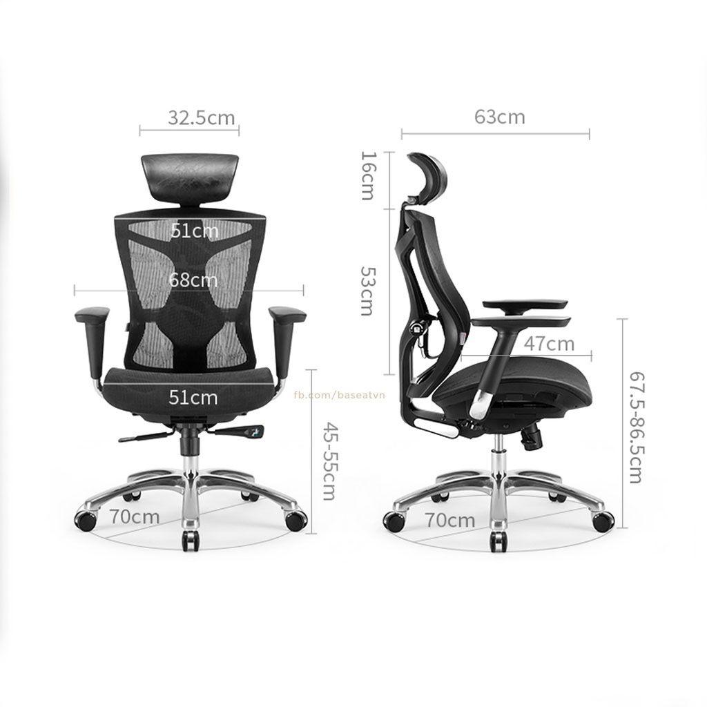 Ghế Công Thái Học Sihoo V1 Mặt Lưới Trượt - Tay 4D Mới Nhất 2021