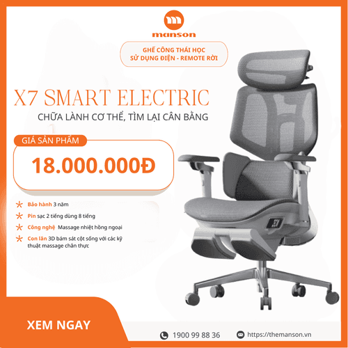 'Ghế Điện - Công Thái Học Massage Trị Liệu Manson X7 Smart Electric Công Nghệ Nhiệt Hồng Ngoại Cao Cấp' 'Ghe Dien - Cong Thai Hoc Massage Tri Lieu Manson X7 Smart Electric Cong Nghe Nhiet Hong Ngoai Cao Cap'