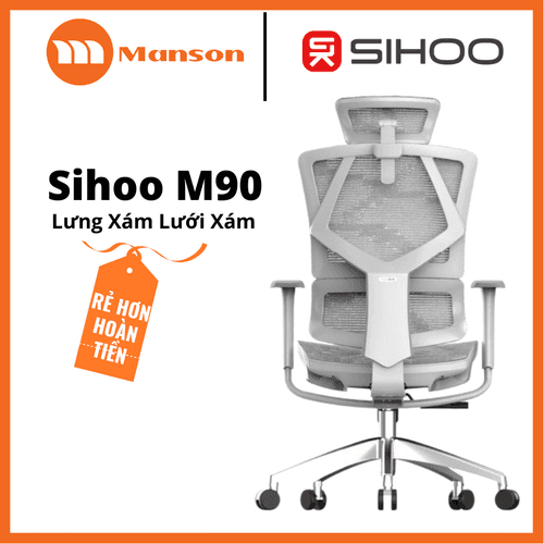 'Ghế Công Thái Học Sihoo M90 Màu Xám Lưng Lưới Nâng Hạ - Tay 3D Mới Nhất 2022' 'Ghe Cong Thai Hoc Sihoo M90 Mau Xam Lung Luoi Nang Ha - Tay 3D Moi Nhat 2022'